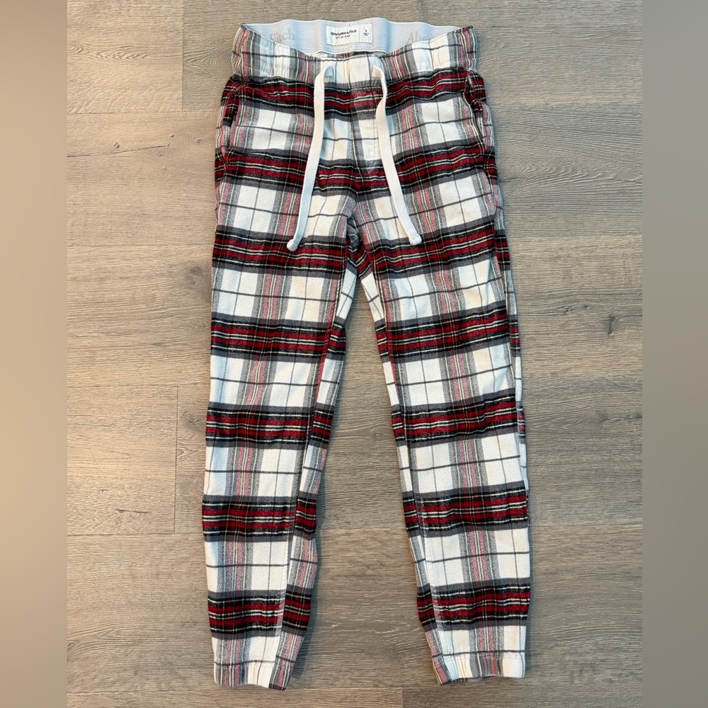 Abercrombie Y2K Flannel Jogger Pajama Pants Red White Plaid Check Lounge